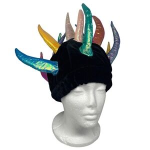 Elope Madman Black‎ Hat Cyberpunk Dreadlocks Iridescent Costume